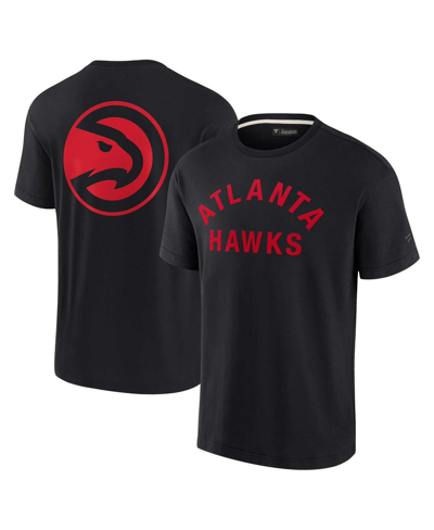Fanatics Signature Men's And Women's  Black Atlanta Hawks Super Soft T-shirt