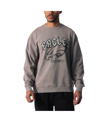 THE WILD COLLECTIVE MEN'S AND WOMEN'S THE WILD COLLECTIVE GRAY PHILADELPHIA EAGLES DISTRESSED PULLOVER SWEATSHIRT