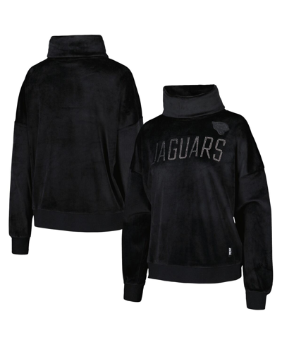 Dkny Women's  Sport Black Jacksonville Jaguars Deliliah Rhinestone Funnel Neck Pullover Sweatshirt In Navy