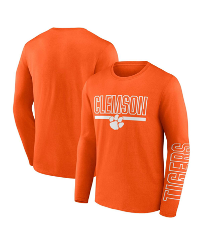PROFILE MEN'S PROFILE ORANGE CLEMSON TIGERS BIG AND TALL TWO-HIT GRAPHIC LONG SLEEVE T-SHIRT