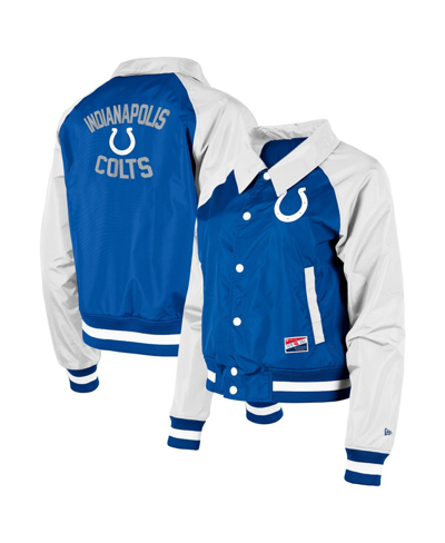 New Era Women's  Royal Indianapolis Colts Coaches Raglan Full-snap Jacket
