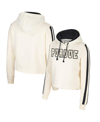 Colosseum Cream Michigan Wolverines Perfect Date Cropped Pullover Hoodie In Cream
