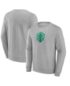 FANATICS MEN'S FANATICS HEATHER GRAY SEATTLE SOUNDERS FC PRIMARY LOGO FLEECE SWEATSHIRT