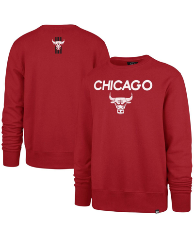 47 Brand Men's ' Red Chicago Bulls 2023/24 City Edition Postgame Headline Crew Pullover Sweatshirt