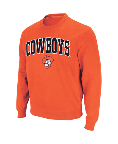 Colosseum Men's Oklahoma State Cowboys Arch And Logo Crew Neck Sweatshirt In Orange