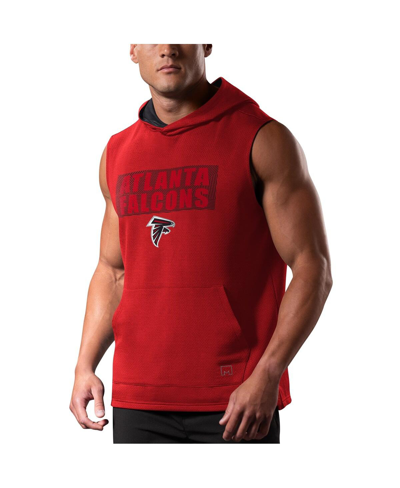 Msx By Michael Strahan Men's  Red Atlanta Falcons Marathon Sleeveless Pullover Hoodie