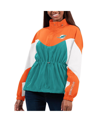 G-iii 4her By Carl Banks Women's  Aqua, Orange Miami Dolphins Tie Breaker Lightweight Quarter-zip Jac In Aqua,orange