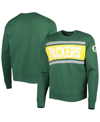 47 BRAND MEN'S '47 BRAND HEATHERED GREEN DISTRESSED GREEN BAY PACKERS BYPASS TRIBECA PULLOVER SWEATSHIRT