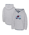 OUTERSTUFF BIG GIRLS HEATHER GRAY COLORADO AVALANCHE ULTIMATE TEDDY FLEECE PULLOVER HOODIE