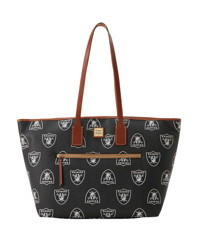 Dooney & Bourke Women's  Las Vegas Raiders Sporty Monogram Large Zip Tote Bag In Black