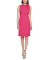 CALVIN KLEIN PETITE SCUBA-CREPE TIE-NECK SLEEVELESS DRESS