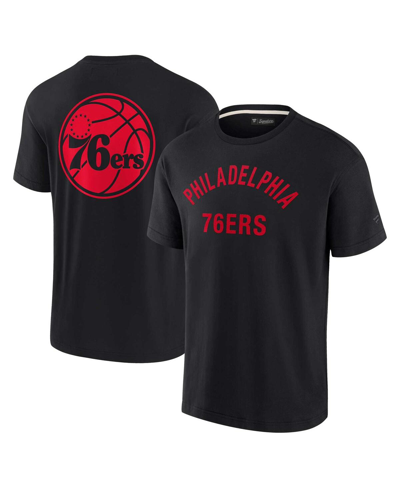 Fanatics Signature Men's And Women's  Black Philadelphia 76ers Super Soft T-shirt