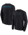 Fanatics Signature Unisex  Black Charlotte Fc Super Soft Fleece Crew Sweatshirt In Black