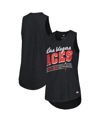 Sportiqe Women's  Heather Black Distressed Las Vegas Aces Janie Tri-blend Scoop Neck Tank Top In Heather Black