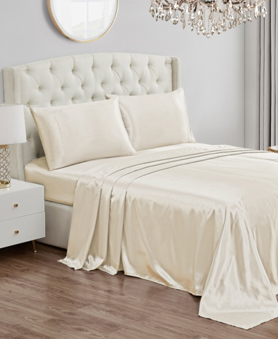 Juicy Couture 3 Piece Satin Sheet Set, Twin Xl In Ivory