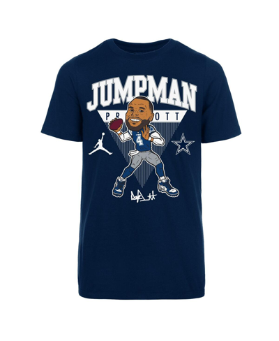 Jordan Kids' Big Boys  Brand Dak Prescott Navy Dallas Cowboys Head Graphic T-shirt