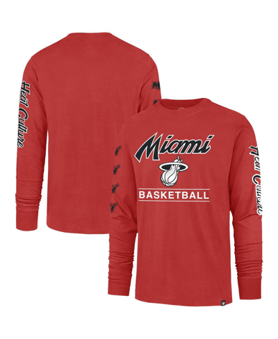 47 Brand Men's ' Red Miami Heat 2023/24 City Edition Triplet Franklin Long Sleeve T-shirt