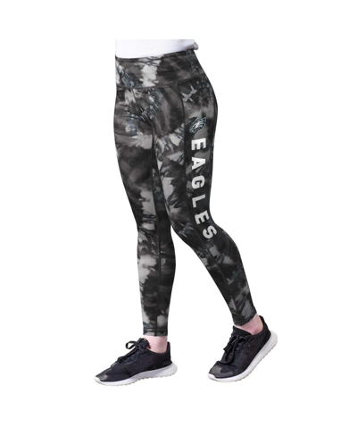 Msx By Michael Strahan Women's  Black Philadelphia Eagles Aubrey Tie-dye Leggings