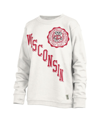 PRESSBOX WOMEN'S PRESSBOX WHITE WISCONSIN BADGERS SHORELINE SUNDOWN PULLOVER SWEATSHIRT