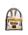 LOUNGEFLY MEN'S AND WOMEN'S LOUNGEFLY PITTSBURGH STEELERS CLEAR MINI BACKPACK