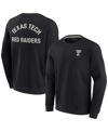 FANATICS SIGNATURE MEN'S AND WOMEN'S FANATICS SIGNATURE BLACK TEXAS TECH RED RAIDERS SUPER SOFT PULLOVER CREW SWEATSHIR