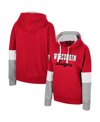 COLOSSEUM WOMEN'S COLOSSEUM RED WISCONSIN BADGERS OVERSIZED COLORBLOCK PULLOVER HOODIE