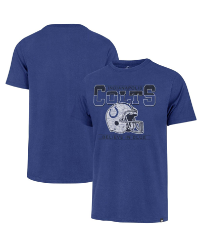 47 Brand Men's ' Royal Distressed Indianapolis Colts Gridiron Classics Time Lock Franklin T-shirt