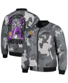THE WILD COLLECTIVE MEN'S AND WOMEN'S THE WILD COLLECTIVE GRAY LOS ANGELES LAKERS 2023/24 CITY EDITION CAMO BOMBER FULL-