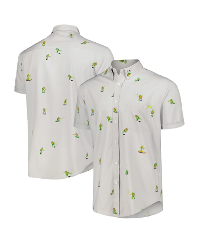 Rsvlts Men's  Gray Teenage Mutant Ninja Turtles Choose Your Turtle Kunuflex Button-down Shirt