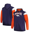 PROFILE MEN'S PROFILE NAVY DENVER BRONCOS BIG AND TALL TRENCH BATTLE PULLOVER HOODIE