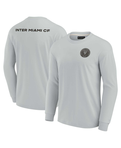 Fanatics Signature Men's And Women's  Gray Inter Miami Cf Super Soft Long Sleeve T-shirt