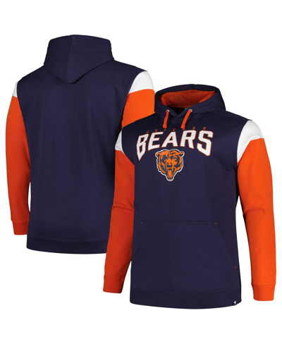 PROFILE MEN'S PROFILE NAVY CHICAGO BEARS BIG AND TALL TRENCH BATTLE PULLOVER HOODIE