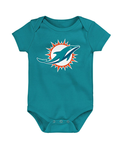 Outerstuff Babies' Newborn And Infant Boys And Girls Aqua Miami Dolphins Team Logo Bodysuit