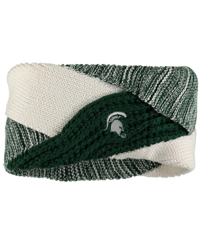 Zoozatz Women's  Michigan State Spartans Criss Cross Headband In Green,white