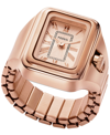 FOSSIL WOMEN'S RAQUEL TWO-HAND ROSE GOLD-TONE STAINLESS STEEL RING WATCH 14MM