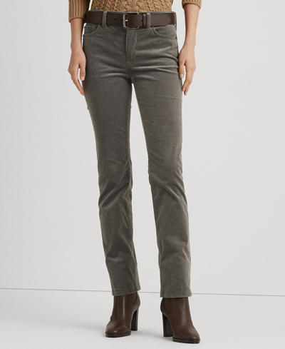 Lauren Ralph Lauren Stretch Corduroy Mid-rise Straight Pant In Modern Slate