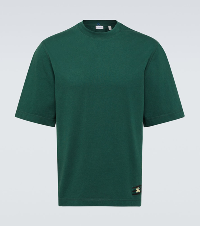 Burberry Cotton Embroidered T-shirt In Green