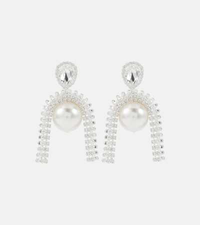 Magda Butrym Pearl And Crystal-embellished Earrings In Silver