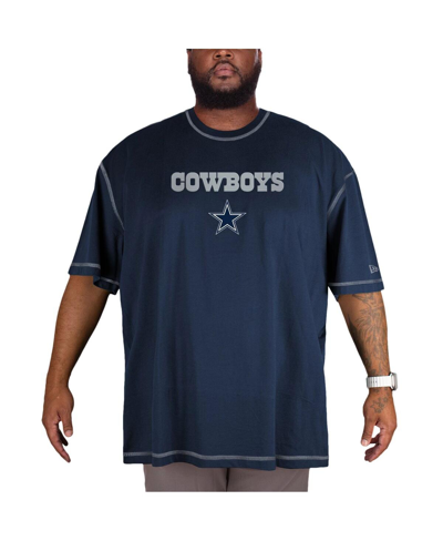 New Era Men's  Navy Dallas Cowboys Third Down Big And Tall Puff Print T-shirt