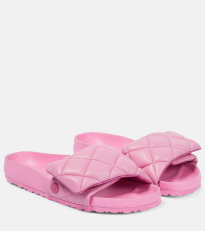 Birkenstock 1774 Sylt Quilted Leather Slides In Pink