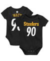 OUTERSTUFF NEWBORN AND INFANT BOYS AND GIRLS T.J. WATT BLACK PITTSBURGH STEELERS MAINLINER PLAYER NAME AND NUMB