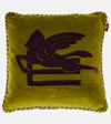 ETRO EMBROIDERED COTTON AND VELVET CUSHION