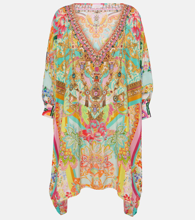 Camilla An Italian Welcome Printed Silk Kaftan In Multicoloured