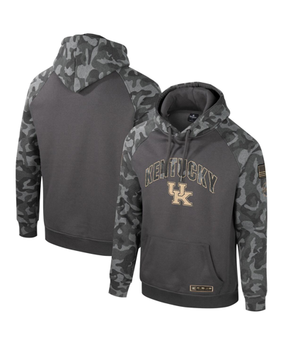 Colosseum Men's  Charcoal Kentucky Wildcats Oht Military-inspired Appreciation Camo Raglan Pullover H