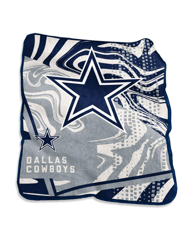 Logo Brands Dallas Cowboys 50" X 60" Swirl Raschel Throw Blanket In Gray,blue