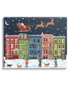 STUPELL SNOWY CHRISTMAS TOWN SANTA OVERHEAD BY NANCY MCKENZIE WALL ART