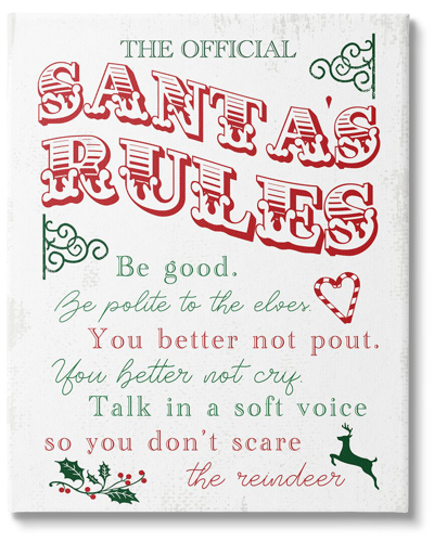 STUPELL OFFICIAL SANTA'S RULES CHRISTMAS LIST BY LIL' RUE WALL ART