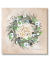 STUPELL JOY TO THE WORLD HOLIDAY FLORAL WREATH BY KELLEY TALENT WALL ART