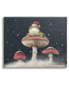 Stupell Frog In Santa Hat Snowy Mushrooms By Roy Thompson Wall Art