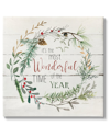 STUPELL MOST WONDERFUL TIME OF YEAR WREATH BY CAROL ROBINSON WALL ART